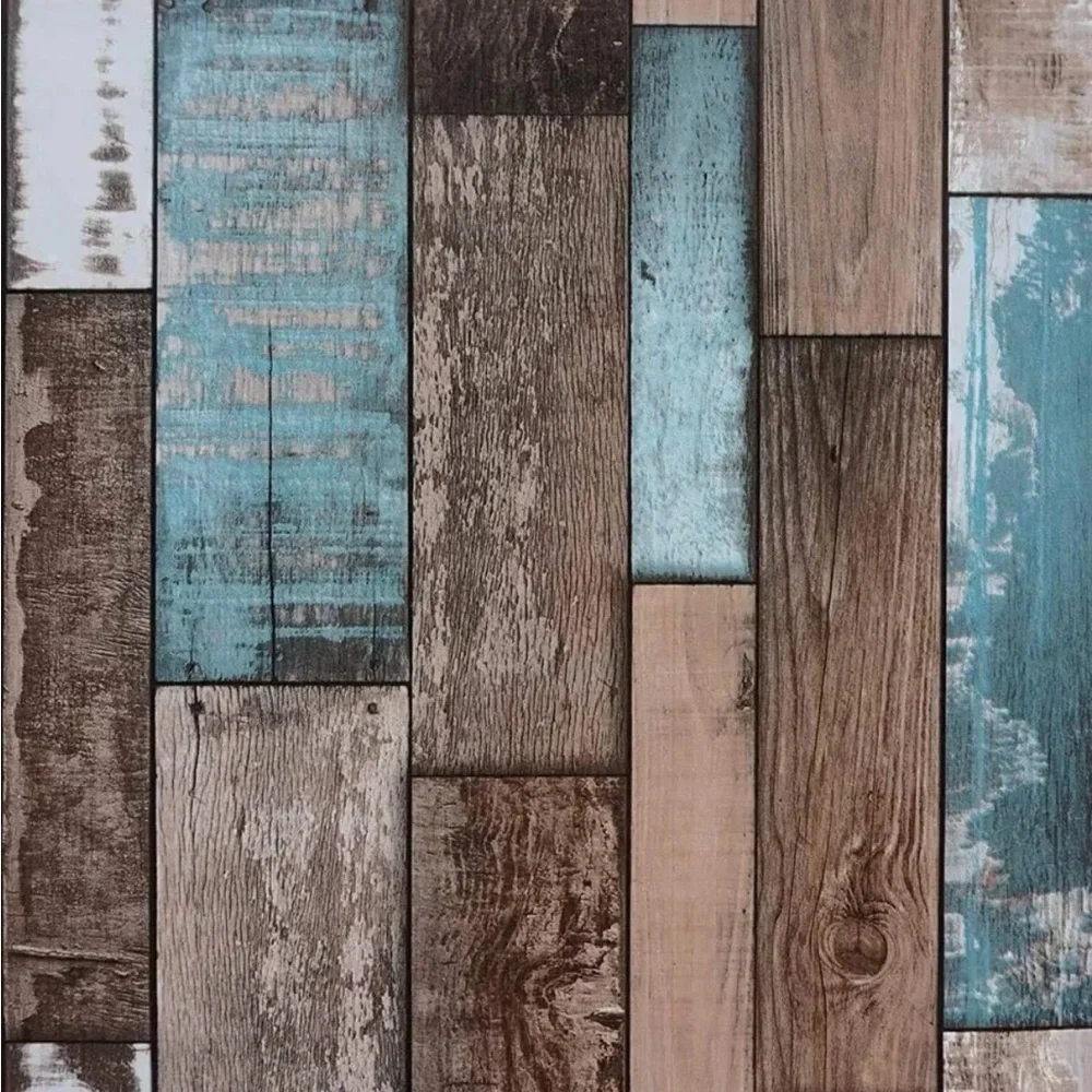 Wood Plank Wallpaper Peel & Stick Self Adhesive Removable Shiplap Distressed 1 R